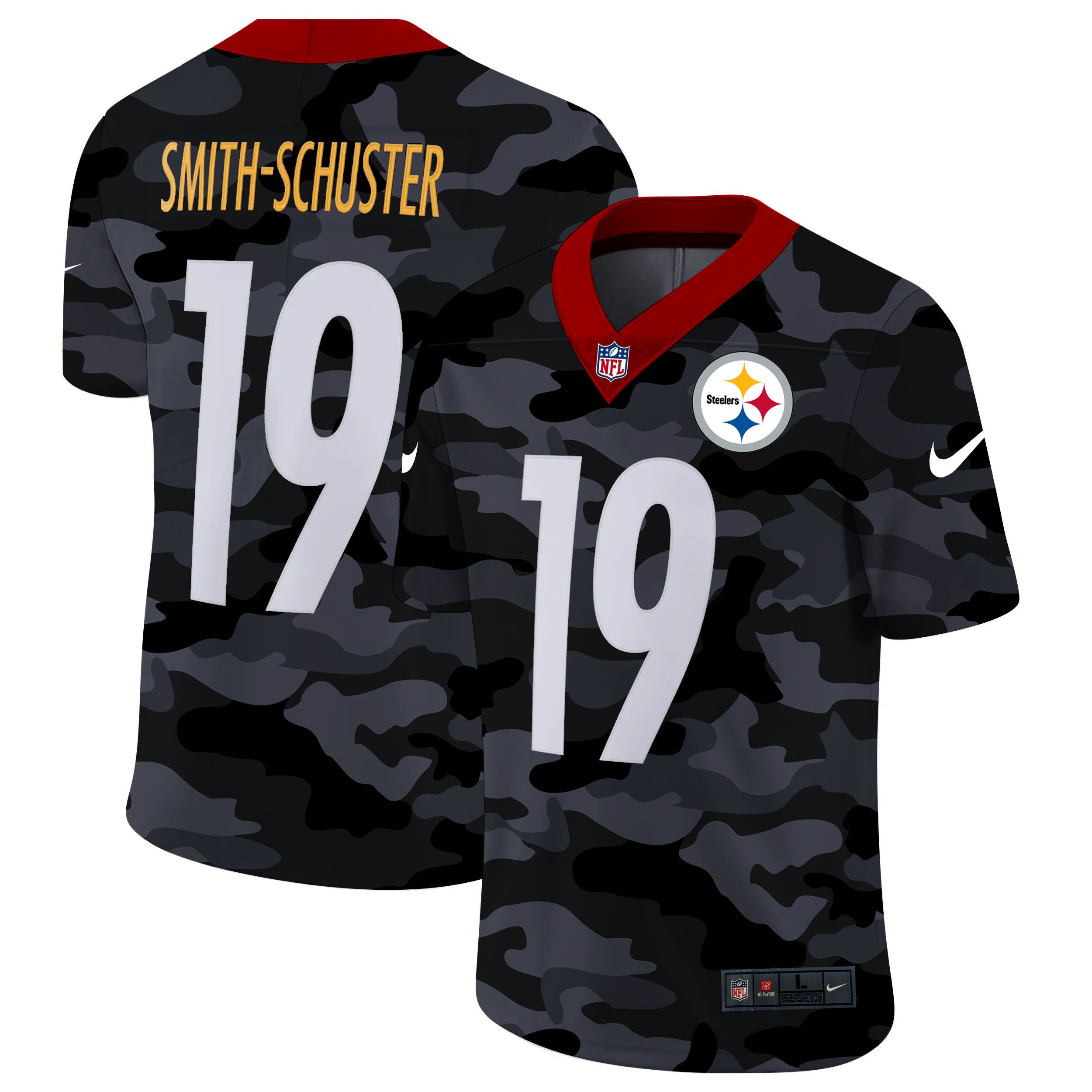 Men Pittsburgh Steelers #19 Smith-schuster 2020 Nike Camo Salute to Service Limited NFL Jerseys->tennessee titans->NFL Jersey